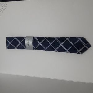 Lauren Ralph Lauren Neck Tie Navy Multicolor Plaid Silk Blend Standa…